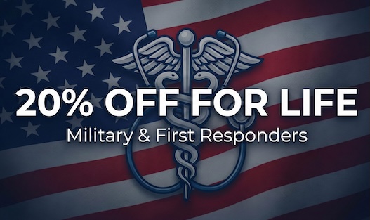 20 percent off lifetime military and first responder discount on hormone replacement therapy