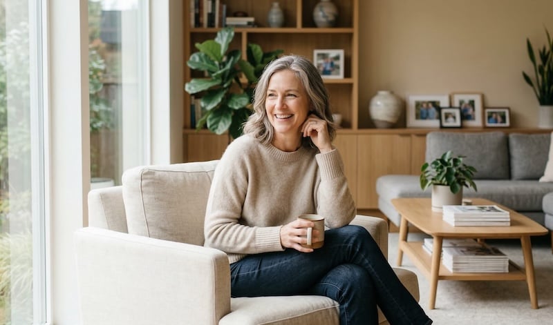 Woman feeling confident and energized after hormone optimization